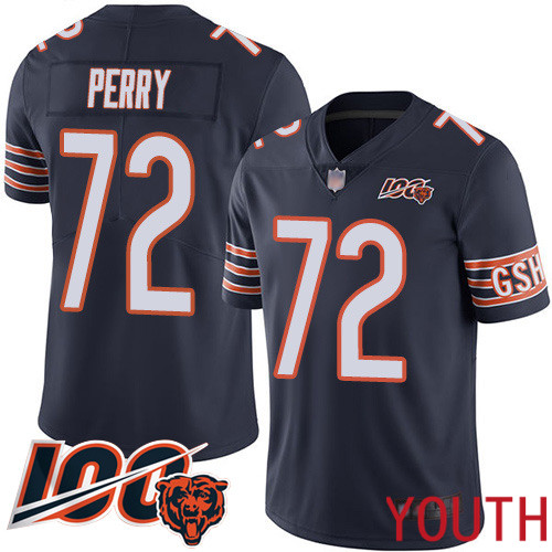 Chicago Bears Limited Navy Blue Youth William Perry Home Jersey NFL Football #72 100th Season->youth nfl jersey->Youth Jersey